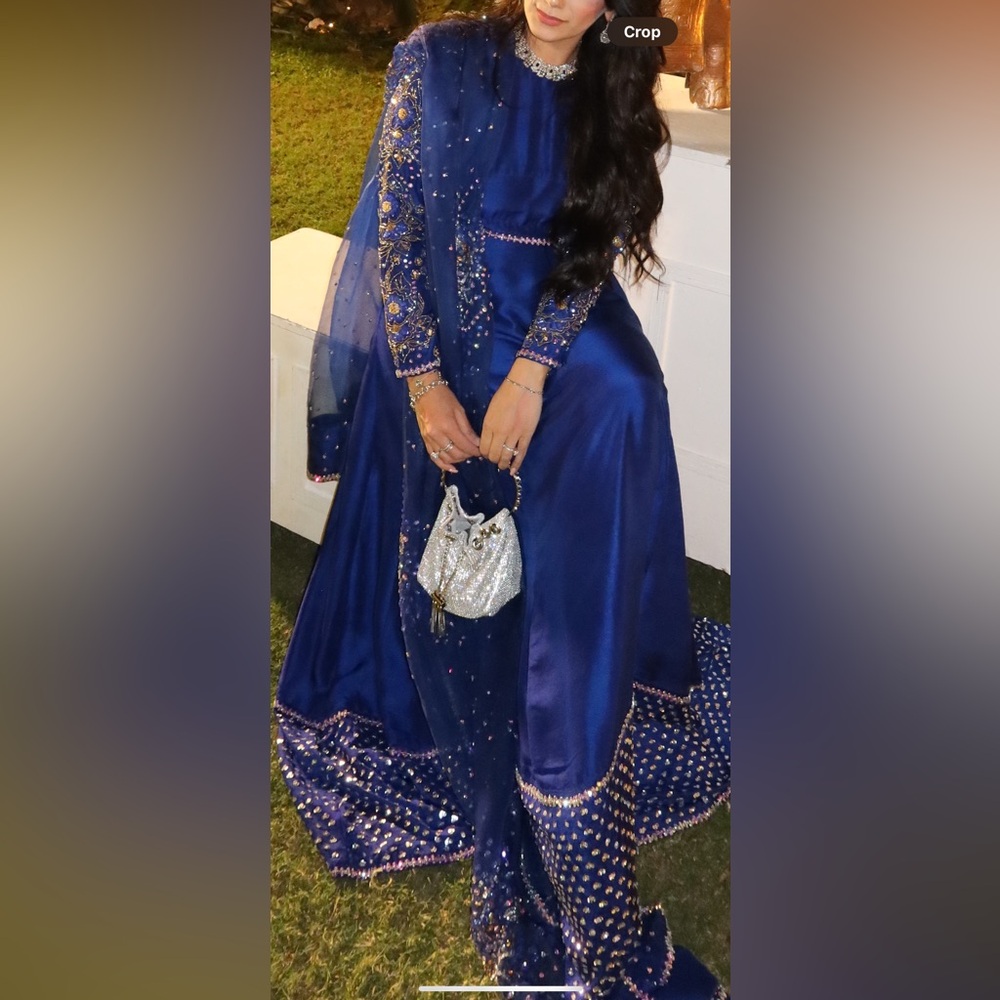 Muse Royal Blue Embellished Wedding Dress